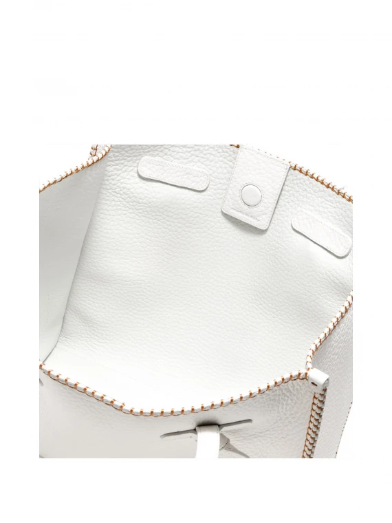 White Marcella shopping bag in bubble leather
