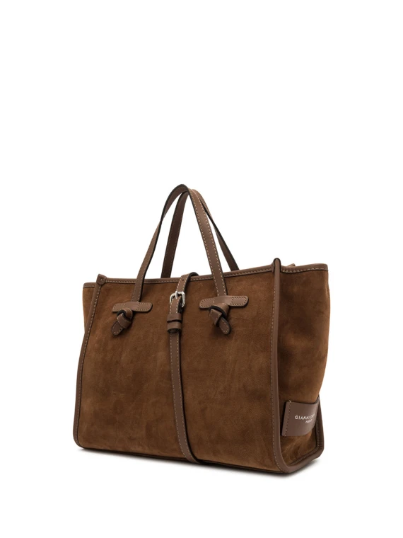 Miss Marcella 32 bag in brown suede leather