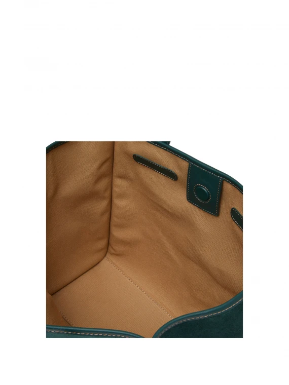 Shopping bag Marcella in suede verde