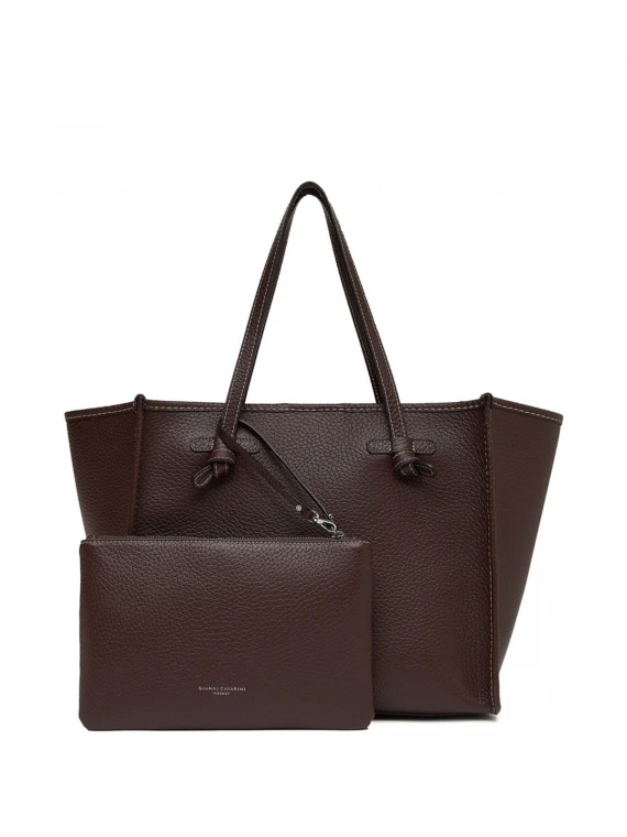 Marcella shopping bag in brown leather