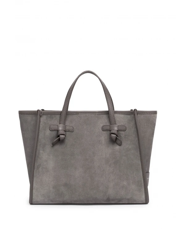 Marcella shopping bag in gray suede