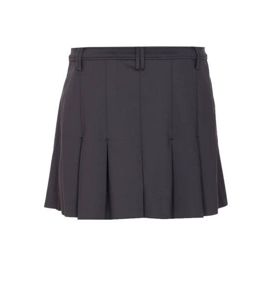 BLACK PLEATED MINI SKIRT