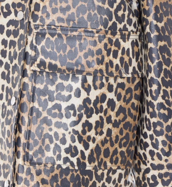 Giacca leopardata laminata GANNI