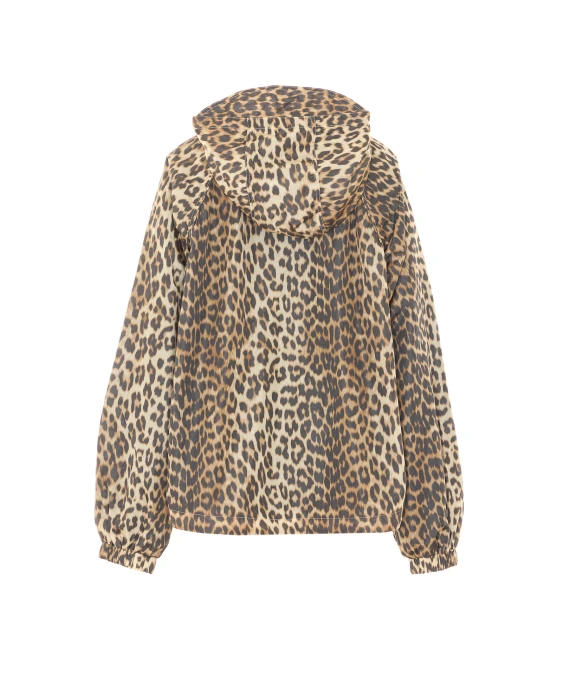 Beige recycled nylon blouson jacket GANNI