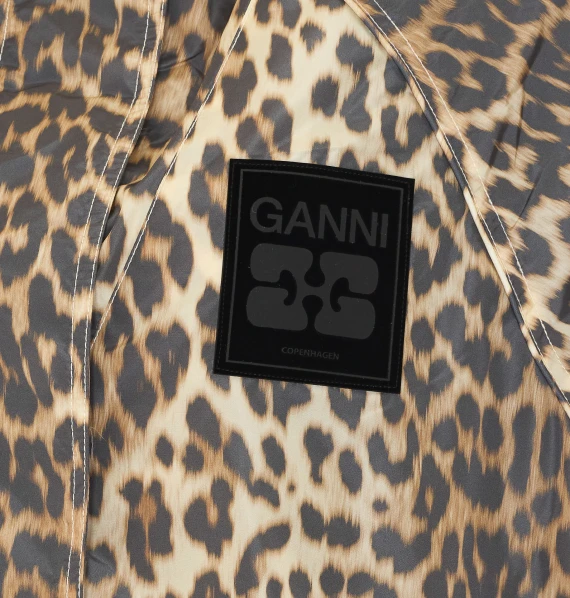 Beige recycled nylon blouson jacket GANNI