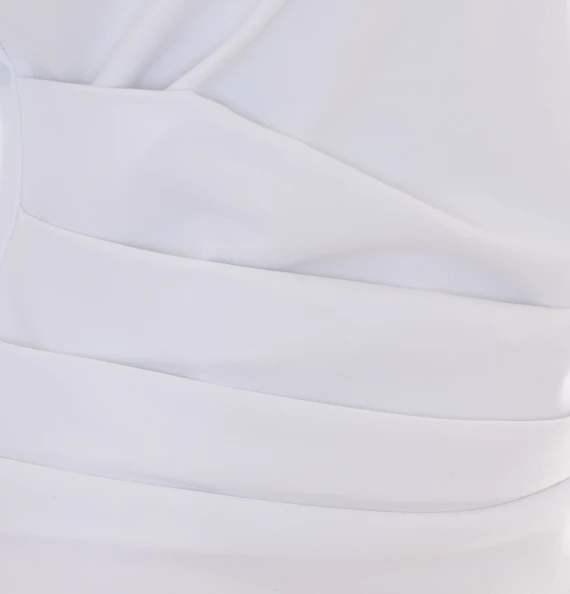 White draped long-sleeve polo GANNI