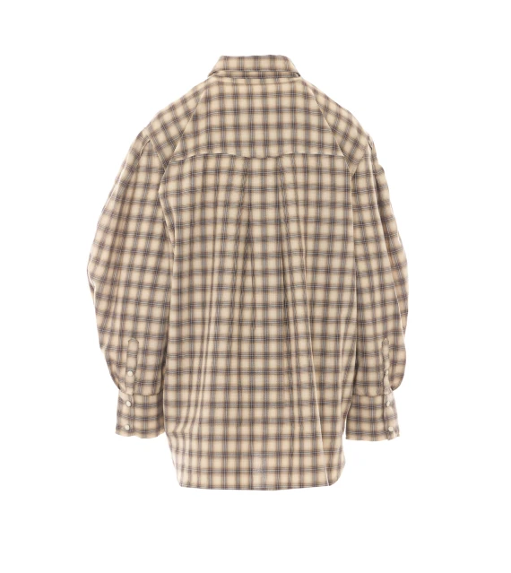 Camicia beige a quadretti GANNI