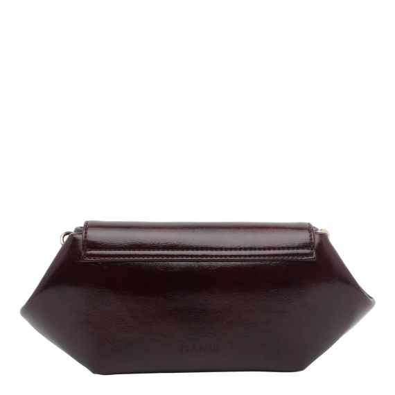 Borsa a tracolla bordeaux con pochette laterale GANNI