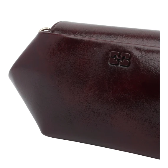 Borsa a tracolla bordeaux con pochette laterale GANNI