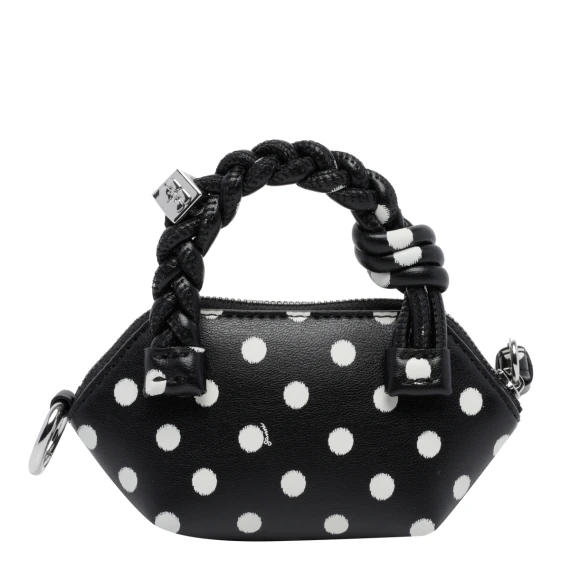 Black polka dot Nano Print Bou handbag GANNI