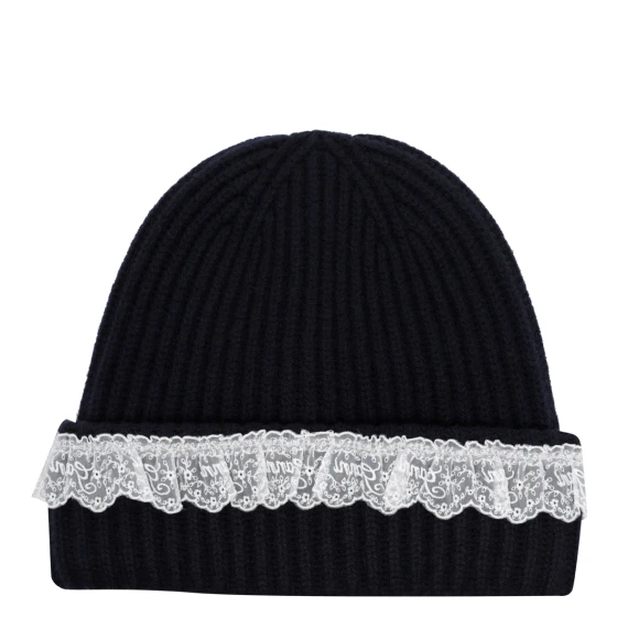 Black Compact Wool Hat GANNI