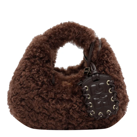 Mini faux fur hobo bag GANNI