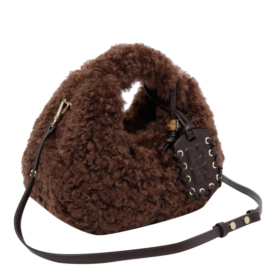 Mini faux fur hobo bag GANNI