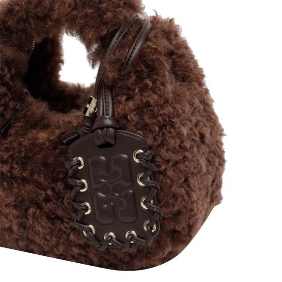 Mini faux fur hobo bag GANNI