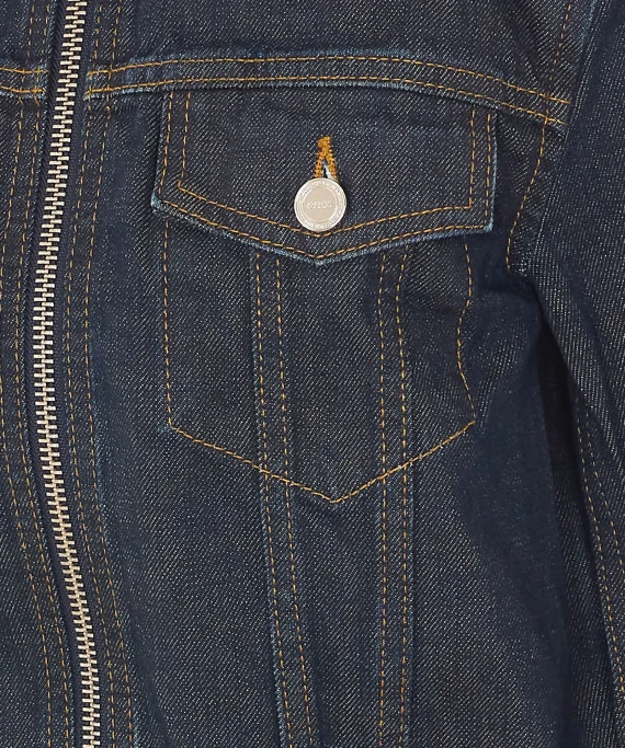Giacca bomber corta in denim blu GANNI