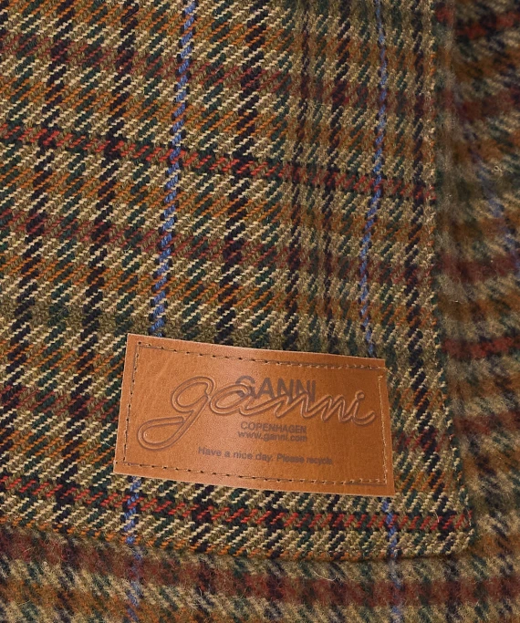 Multicolor check short jacket GANNI