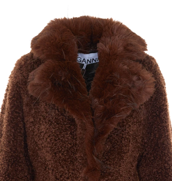 Cappotto teddy marrone cioccolato GANNI