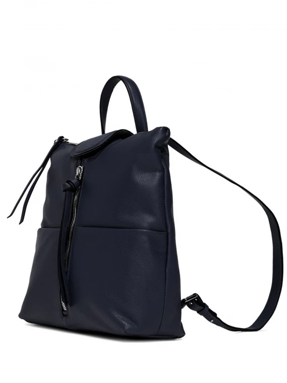 Giada leather backpack with front zip
