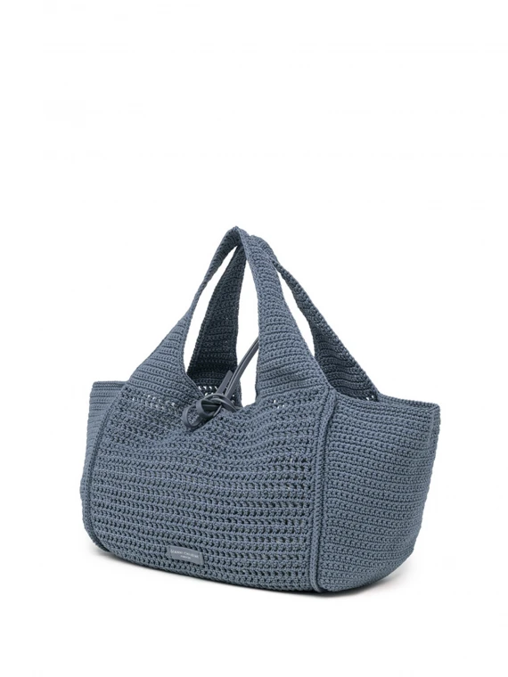 Euforia bluette shopping bag in crochet fabric