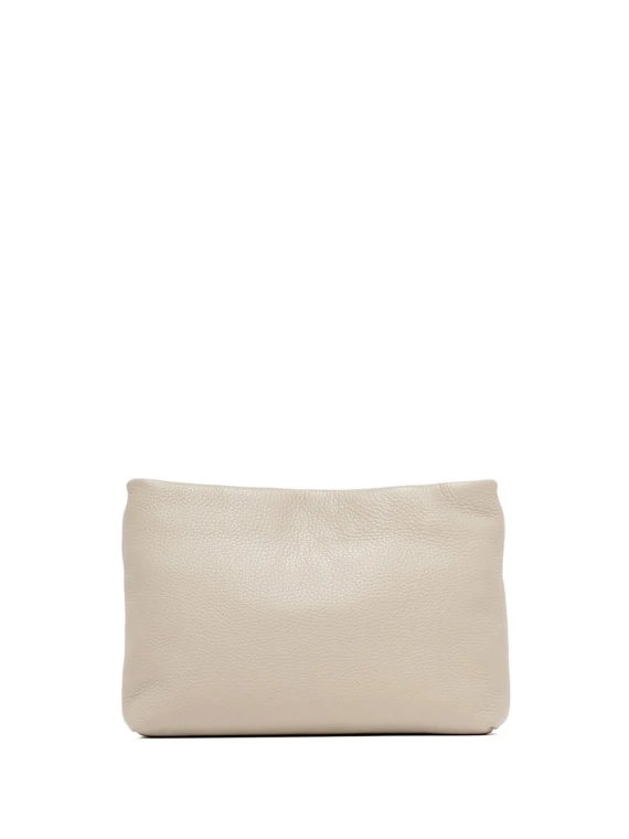 Leather Brenda clutch bag, with a detachable chain strap in resin