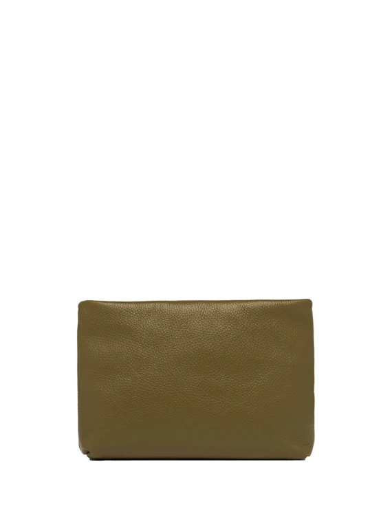 Leather Brenda clutch bag, with detachable chain strap in resin