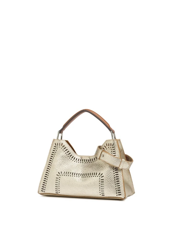 Borsa a tracolla Aurora in pelle double grana