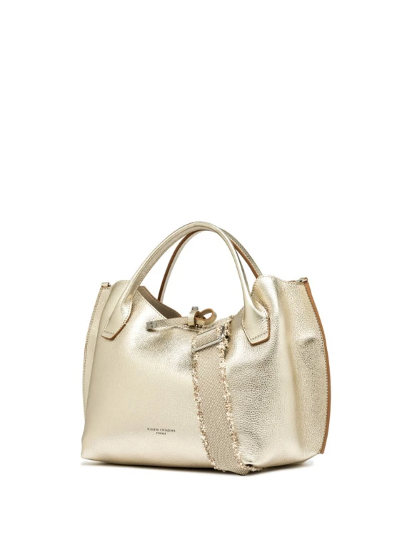 Borsa doppio manico Fiamma  in pelle martellata mat