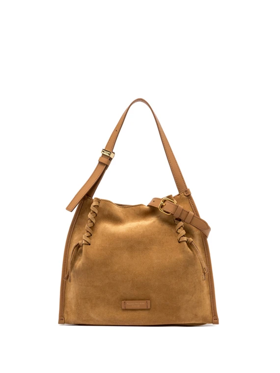 Borsa a spalla in suede