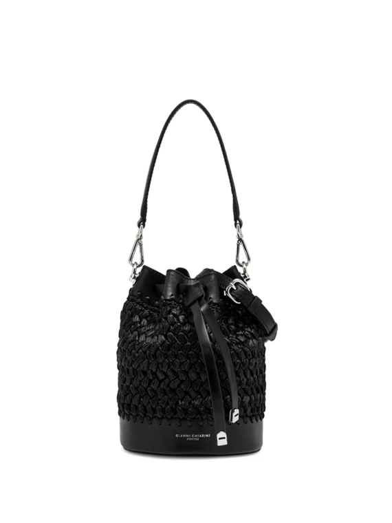 Borsa a secchiello Natalia in rafia