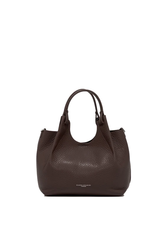 Borsa Dua in pelle marrone scuro