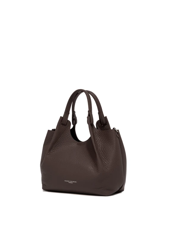 Borsa Dua in pelle marrone scuro