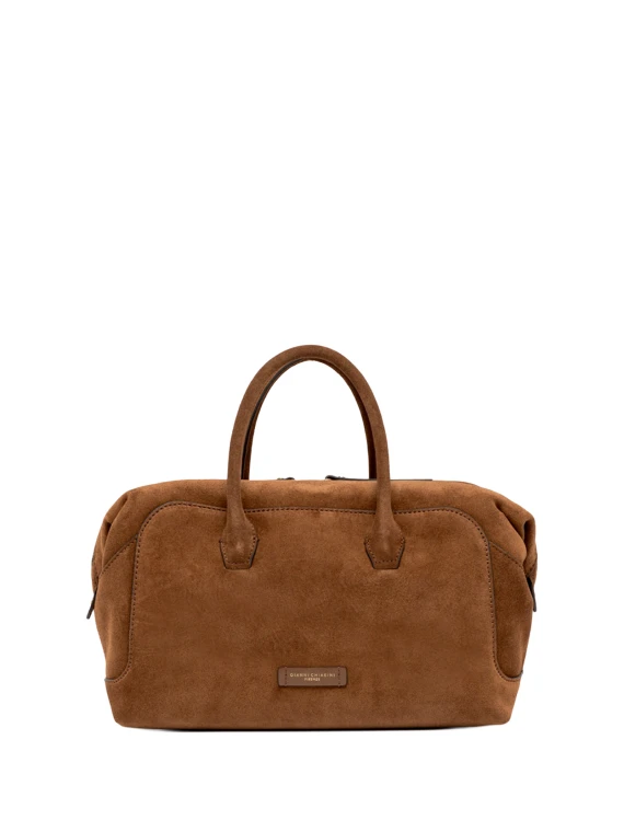 Borsa a Mano Gemma in Suede - Cognac