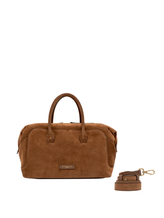 Gemma Suede Handbag – Cognac Gianni Chiarini