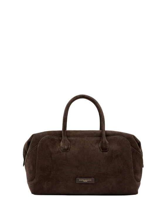 Borsa a Mano Gemma in Suede - Moka