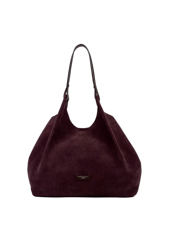 Borsa a Spalla Dua in Suede Amarone