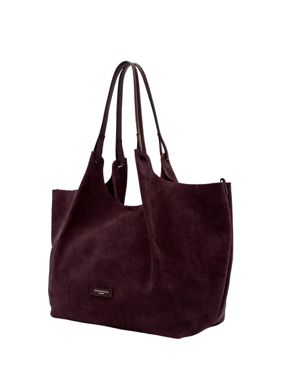 Borsa a Spalla Dua in Suede Amarone Gianni Chiarini