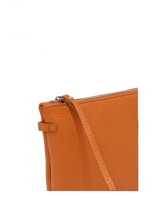 Hermy orange leather clutch