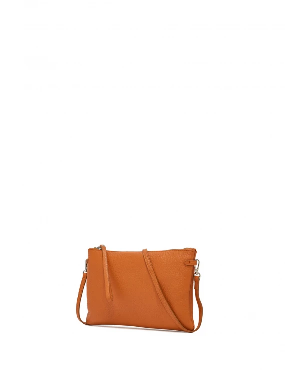 Hermy orange leather clutch