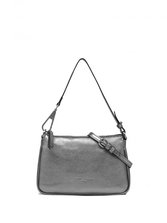Brooke mini bag in steel bubble leather