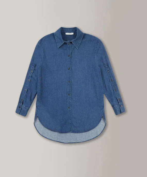 Camicia regular fit in denim di cotone