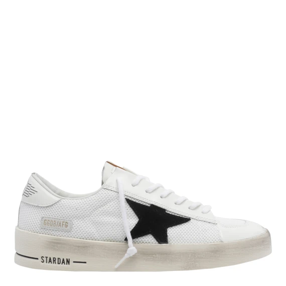 Stardan Net Upper Shiny Leather Toe and Heel Suede Star
