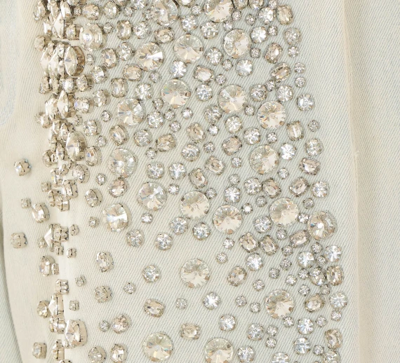 Cabochon Crystals Jeans