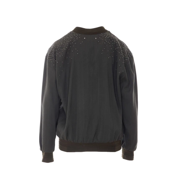 Dark grey cardigan in viscose and virgin wool Golden Goose