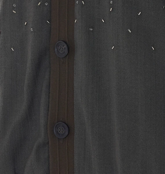 Dark grey cardigan in viscose and virgin wool Golden Goose