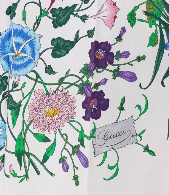 Multicolor floral silk dress Gucci