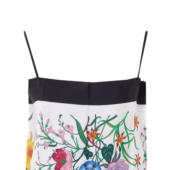 Multicolor floral silk dress Gucci