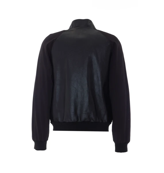 Black leather bomber jacket Gucci