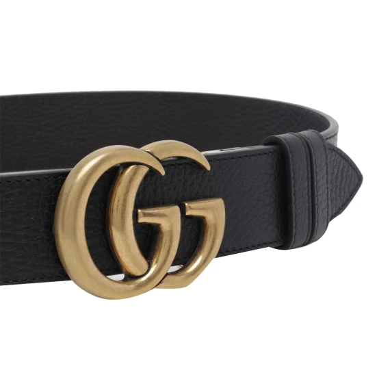 Cintura reversibile in pelle di vitello nera e marrone Gucci