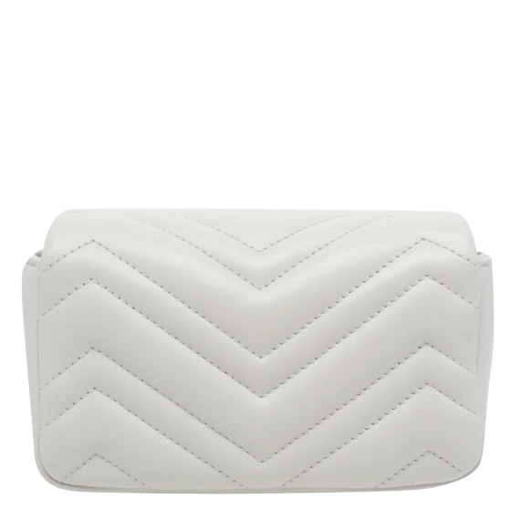 Borsa a tracolla bianca con pattina Gucci