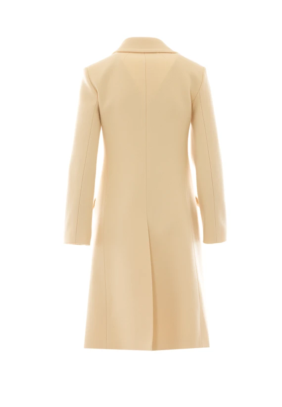 Beige textured wool coat Gucci